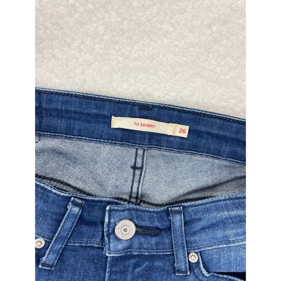 Levi's 711 Skinny Jeans Women's Size 26 Stretch‎ Dark Wash Blue Denim - Picture 6 of 8